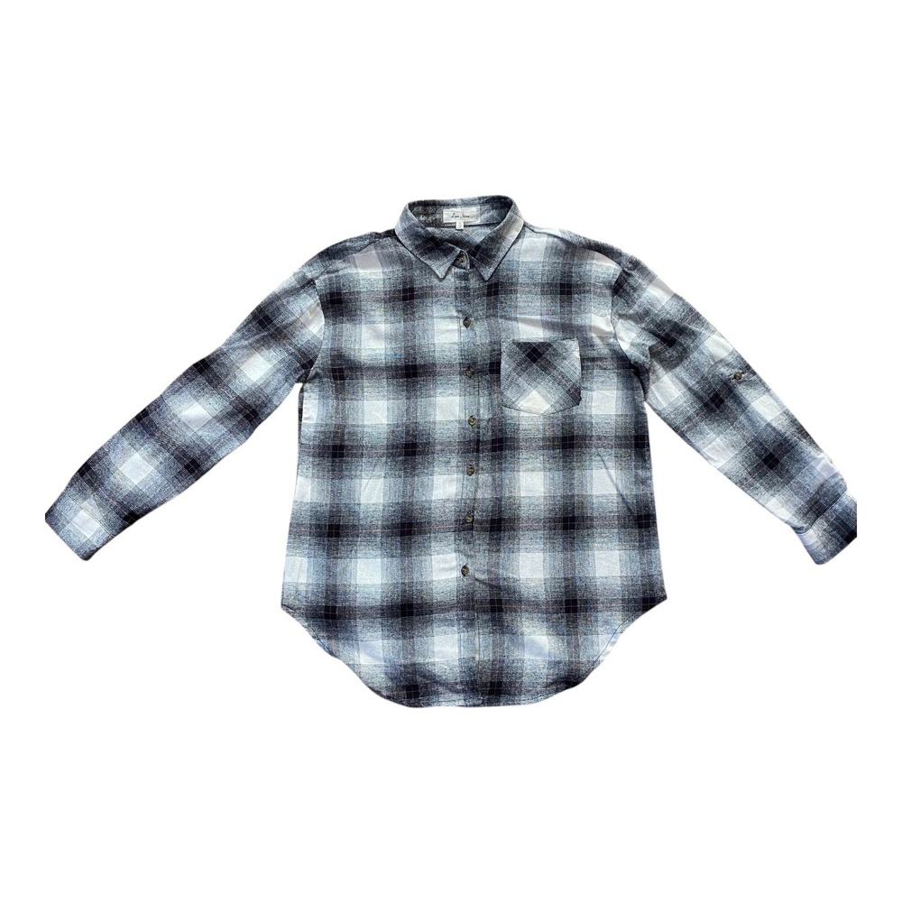 Love Notes‎ Plaid Shirt Women's M Medium Long Sleeve Button Up Flannel Casual
